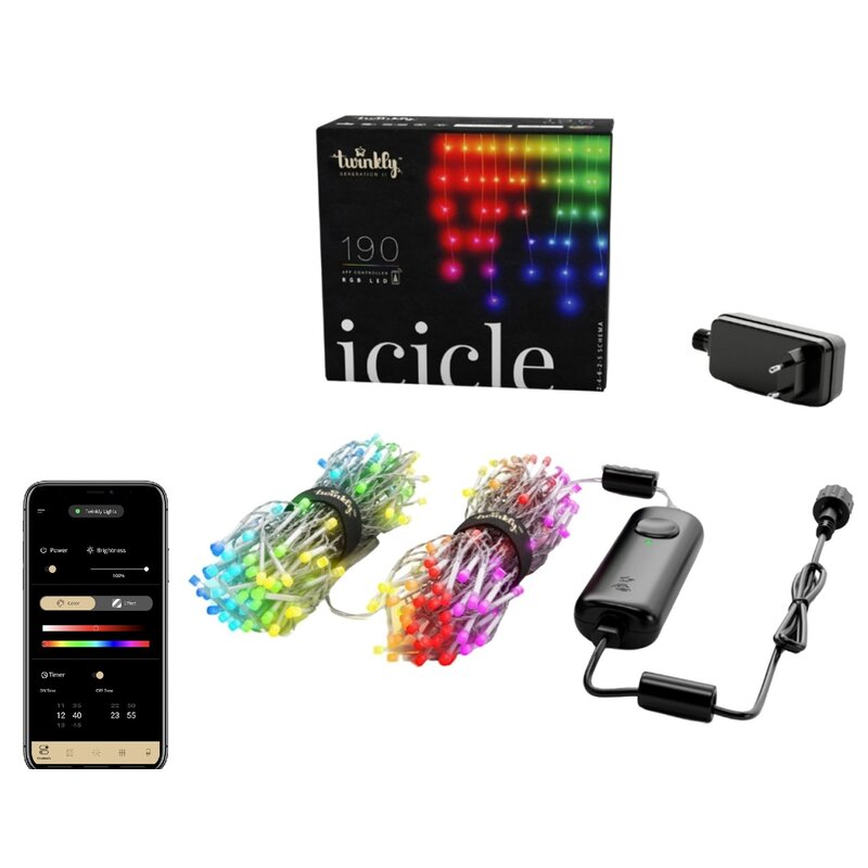 Inteligentne Sople LED Twinkly 190 RGB 5x0,7m