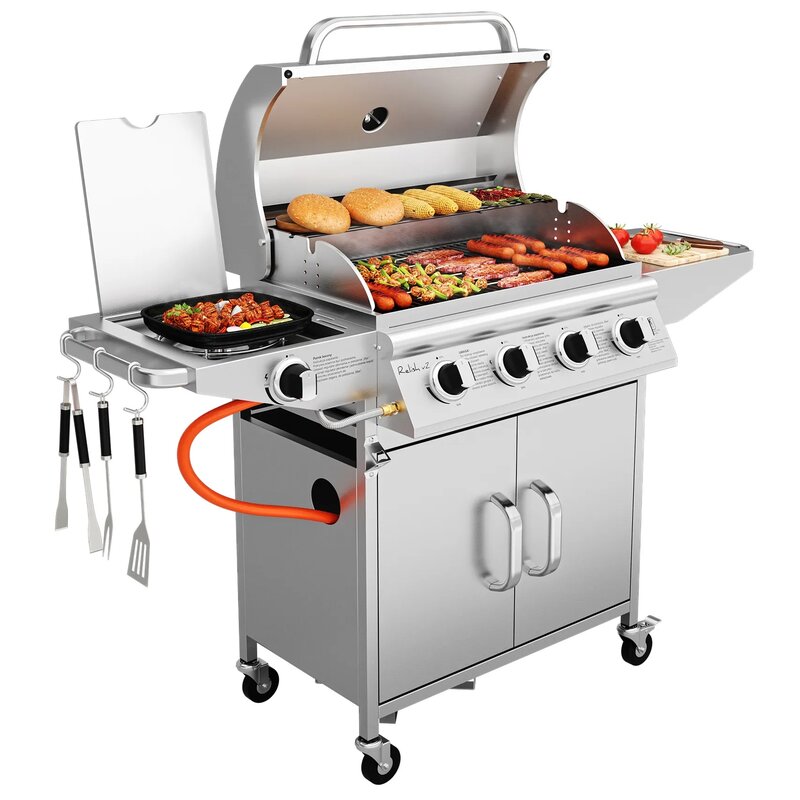 Grill ogrodowy gazowy KOLER Relish v2 Srebrny 16 kW 66 x 40 cm