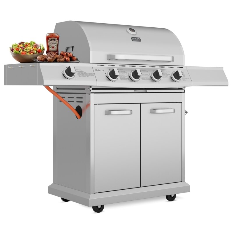 Grill ogrodowy gazowy KOLER Relish v4 Srebrny 17.2 kW 76 x 46.5 cm