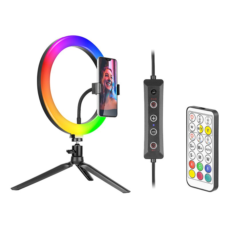 Lampa pierścieniowa TRACER RGB RING 26cm ze statywem