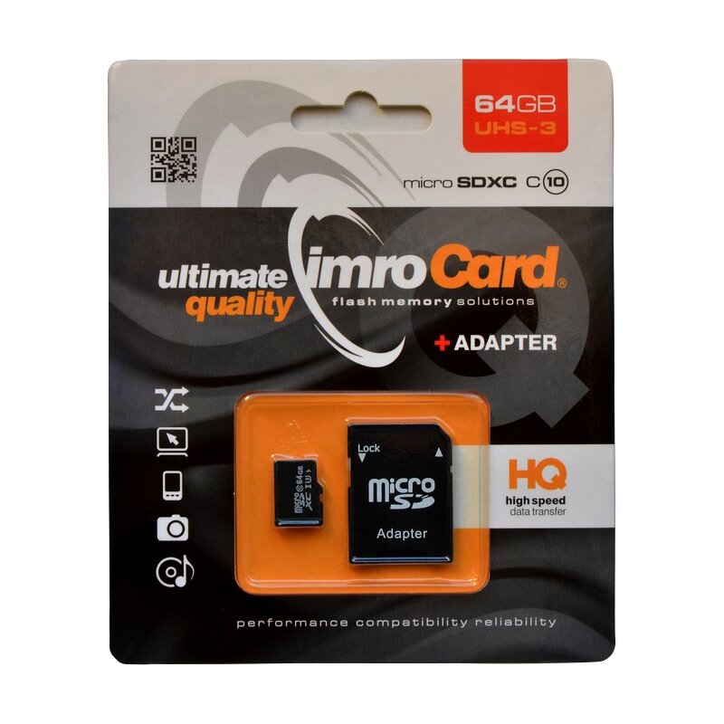 Karta pamięci IMRO MicroSDXC 64GB + Adapter