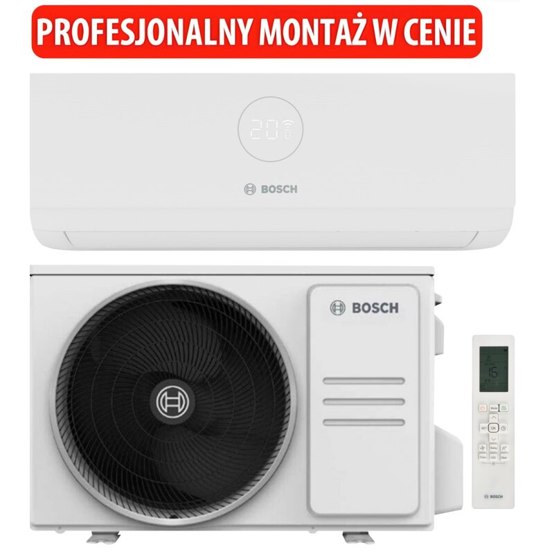 Klimatyzator Split, Pompa ciepła powietrze - powietrze BOSCH Climate 3000i U W 70 E z usługą montażu