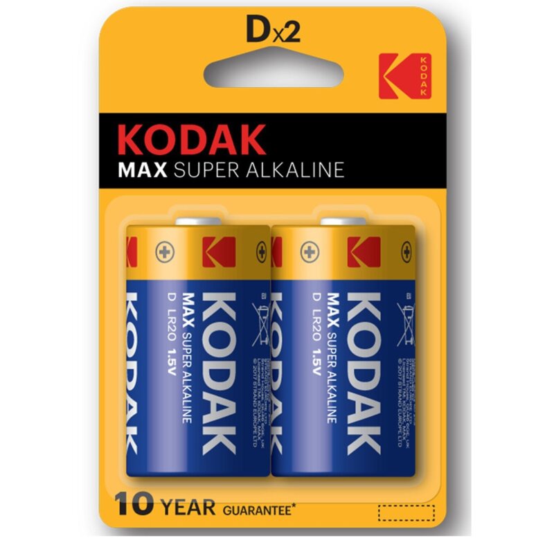 Baterie D LR20 KODAK Max Super Alkaline (2 szt.)