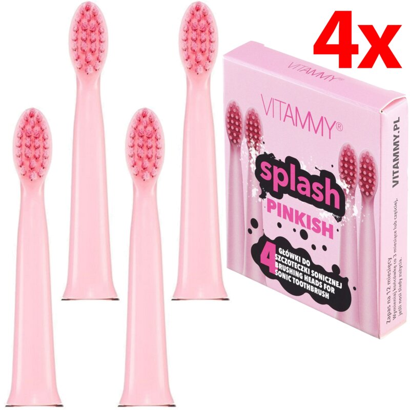 Oryginalna końcówka do szczoteczki VITAMMY Splash Pinkish TOW017185 (4 sztuki) (Wybielanie zębów)