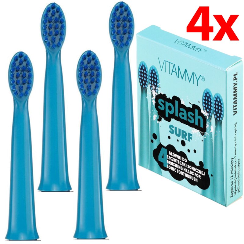 Oryginalna końcówka do szczoteczki VITAMMY Splash Surf (4 sztuki) (Delikatne czyszczenie)