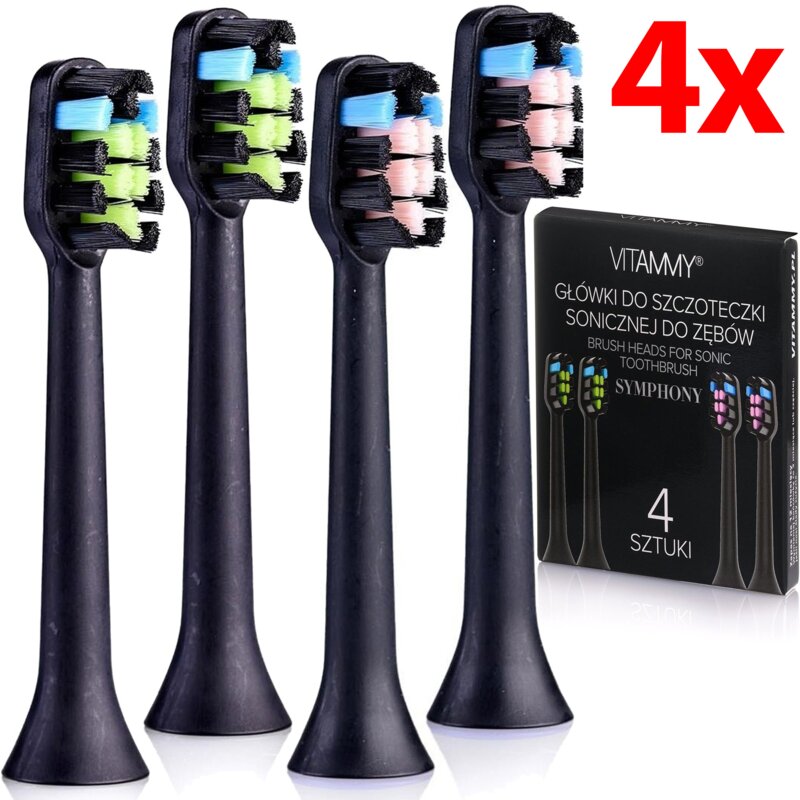 Końcówki do szczoteczki VITAMMY TOW014963 Symphony 4 szt. Czarny