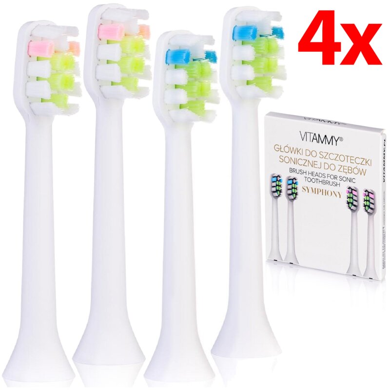 Końcówki do szczoteczki VITAMMY TOW014964 Symphony 4 szt. Biały