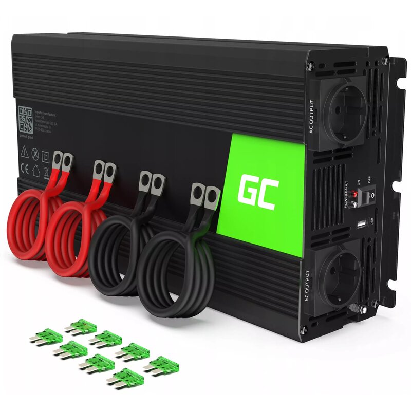 Przetwornica GREENCELL 24V na 230V 3000W/6000W Modyfikowana sinusoida