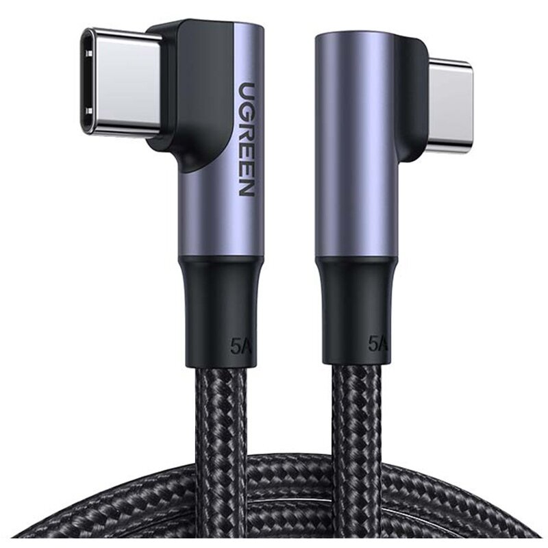 Kabel kątowy USB-C - USB-C UGREEN US335 Czarny