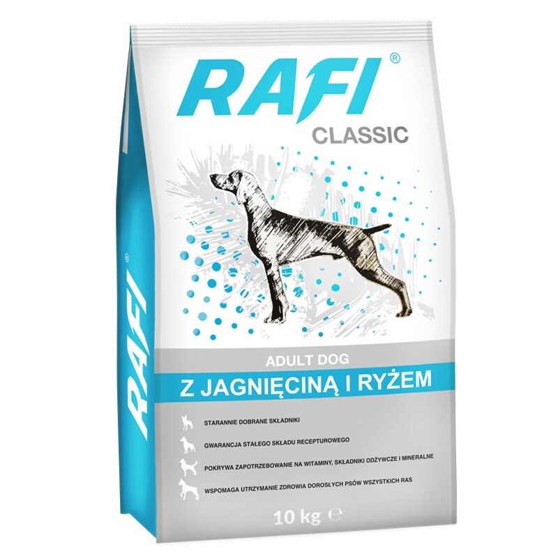 Karma dla psa RAFI Classic z jagnięciną i ryżem 10 kg