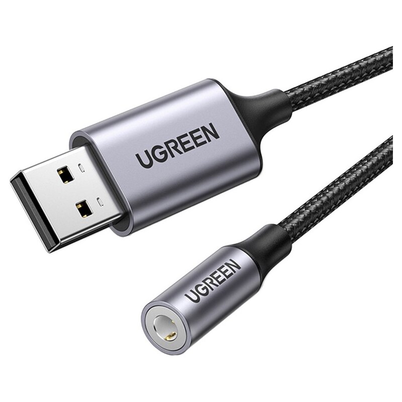 UGREEN CM477, USB do jack3,5mm Szary