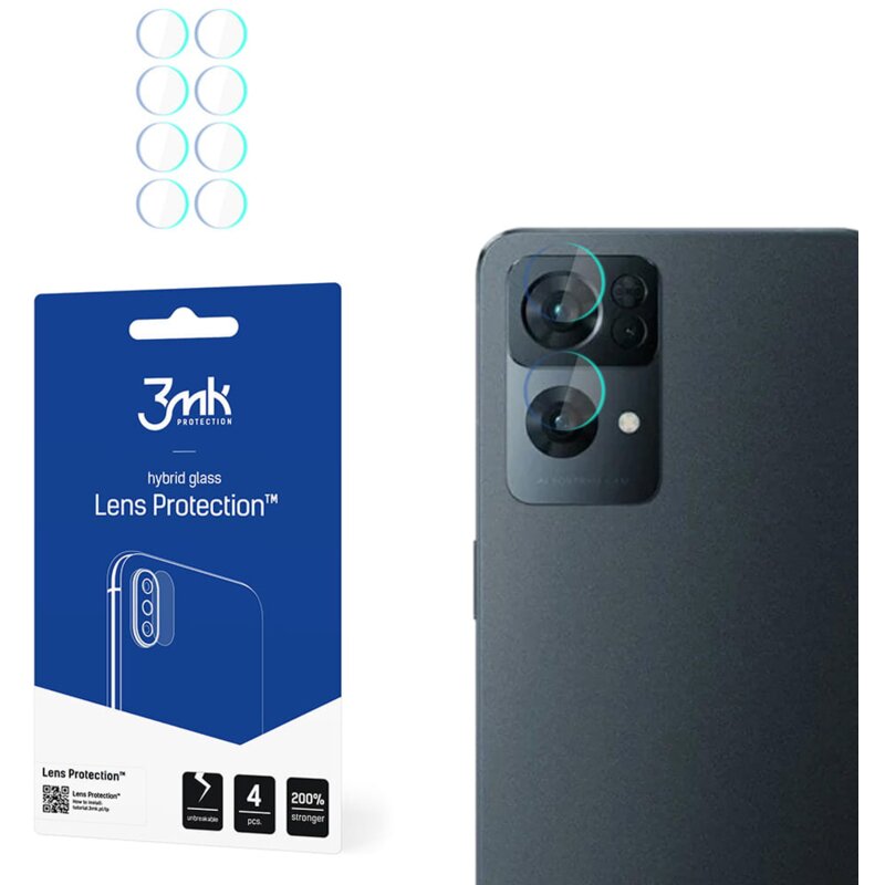 Szkło hybrydowe na obiektyw 3MK Lens Protection do Oppo Reno 7 Pro 5G