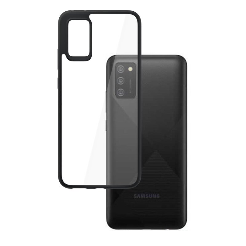 Etui 3MK Satin Armor Case+ do Samsung Galaxy A03s Przezroczysto-czarny