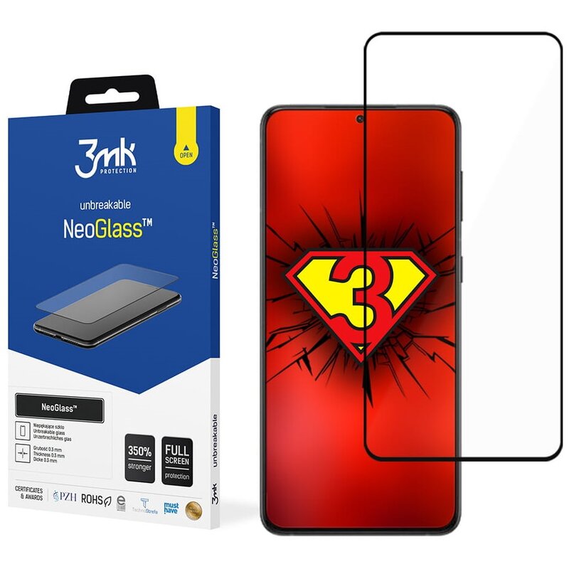 Szkło hybrydowe 3MK NeoGlass do Samsung Galaxy S22 Plus Czarny
