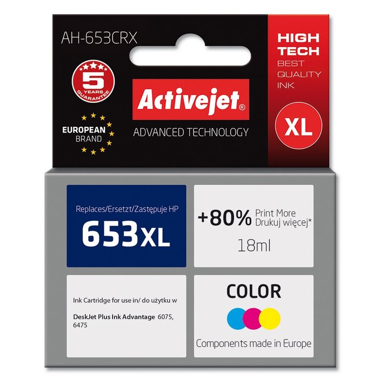 ActiveJet AH-653CRX (zamiennik 653XL) Kolor 18 ml