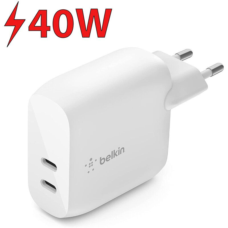 Belkin BoostCharge 20W - 2x USB-C PD Biały