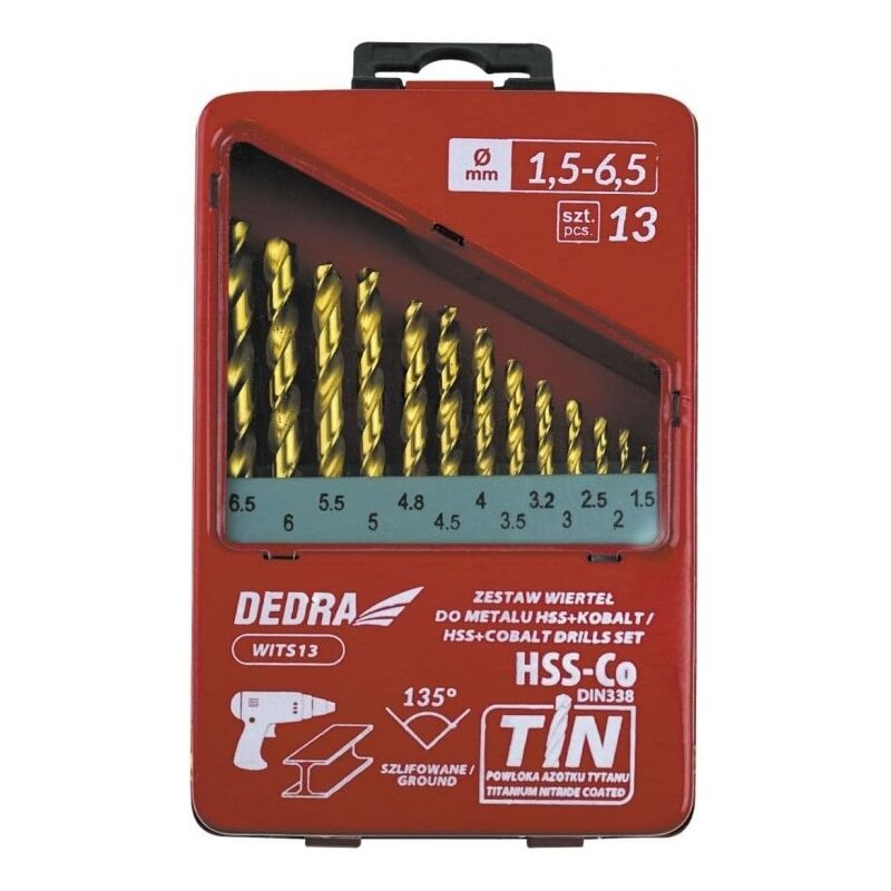 Zestaw wierteł DEDRA WITS13 (13 szt.)