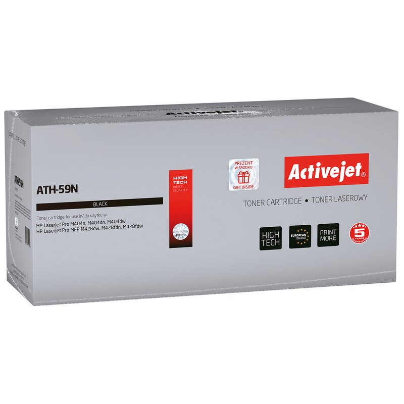 Activejet  ATH-59N Toner (zamiennik HP 59A HP59A CF259A; Supreme; 3000 stron; czarny) z chipem monitorującym poziom tonera. Zalecamy wyłączenie aktualizacji oprogramowania drukarki.