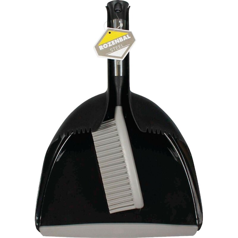 Zmiotka z szufelką ROZENBAL Steel Czarno-szary