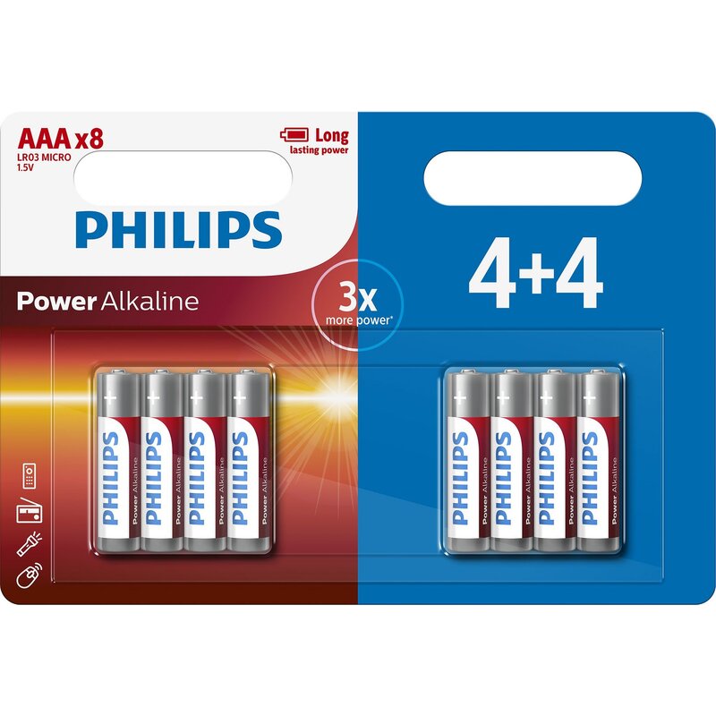 Baterie AAA LR03 PHILIPS Power Alkaline (8 szt.)