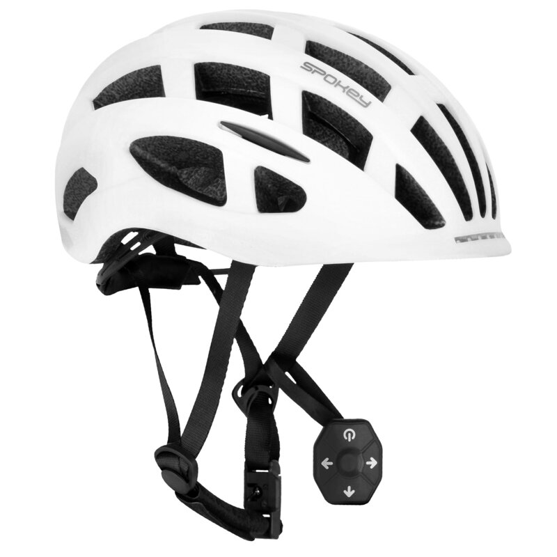 Kask SPOKEY Pointer Pro Biały z lampką (rozmiar M)