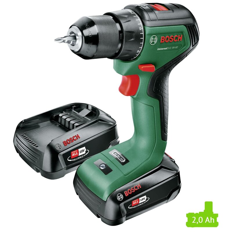 Wiertarko-wkrętarka BOSCH UniversalDrill 18V-60 06039D7002 zestaw akumulatorów