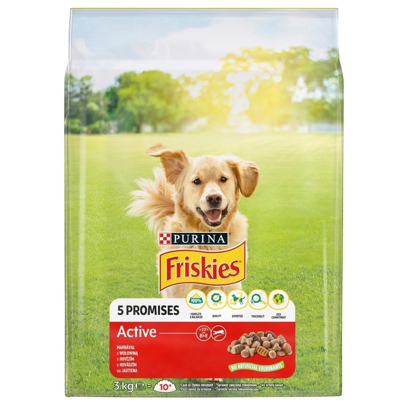 Karma dla psa FRISKIES 5 Promisses Active Wołowina 3 kg