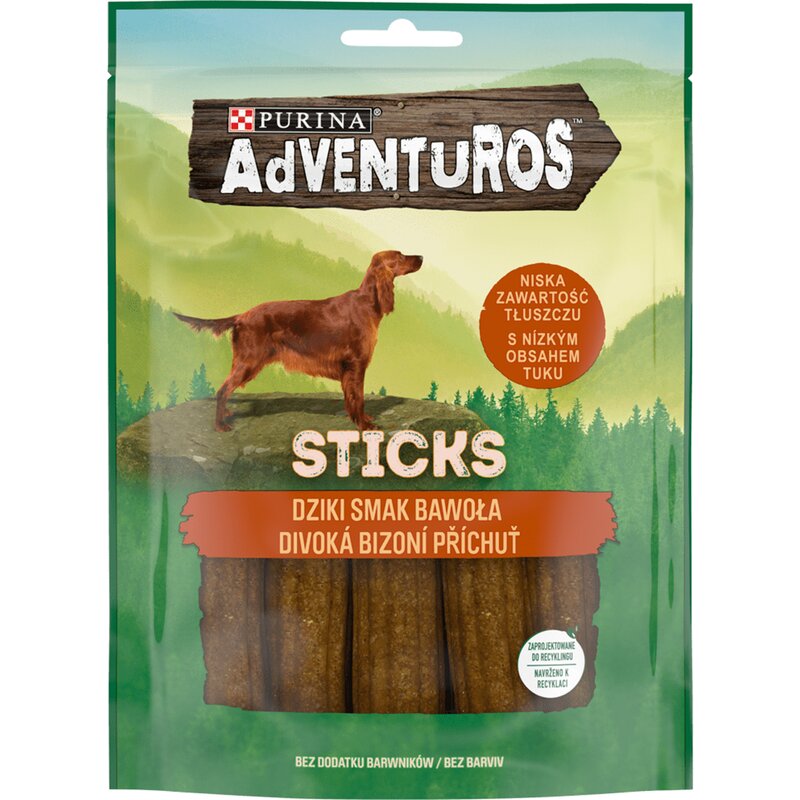 Przysmak dla psa ADVENTUROS Sticks Dziki Smak Bawoła 120 g