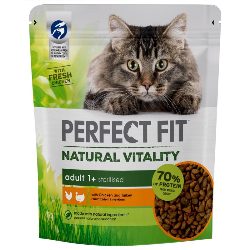 Karma dla kota PERFECT FIT Natural Vitality Kurczak z indykiem 650 g