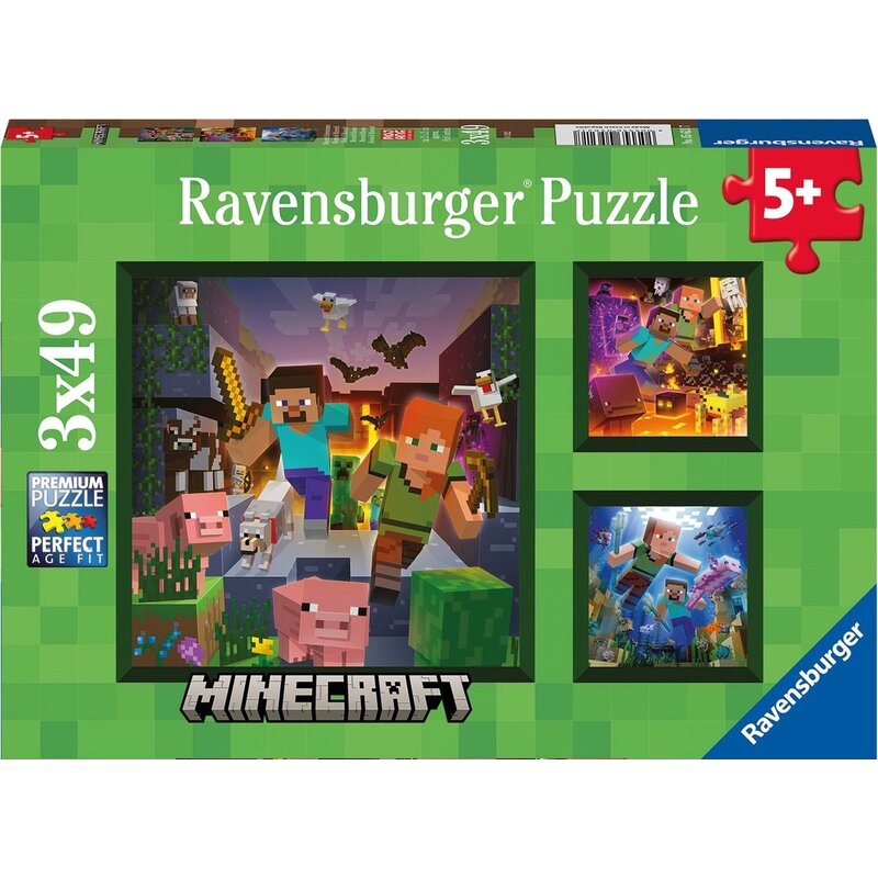 Puzzle RAVENSBURGER Minecraft 3w1 5621 (147 elementów)