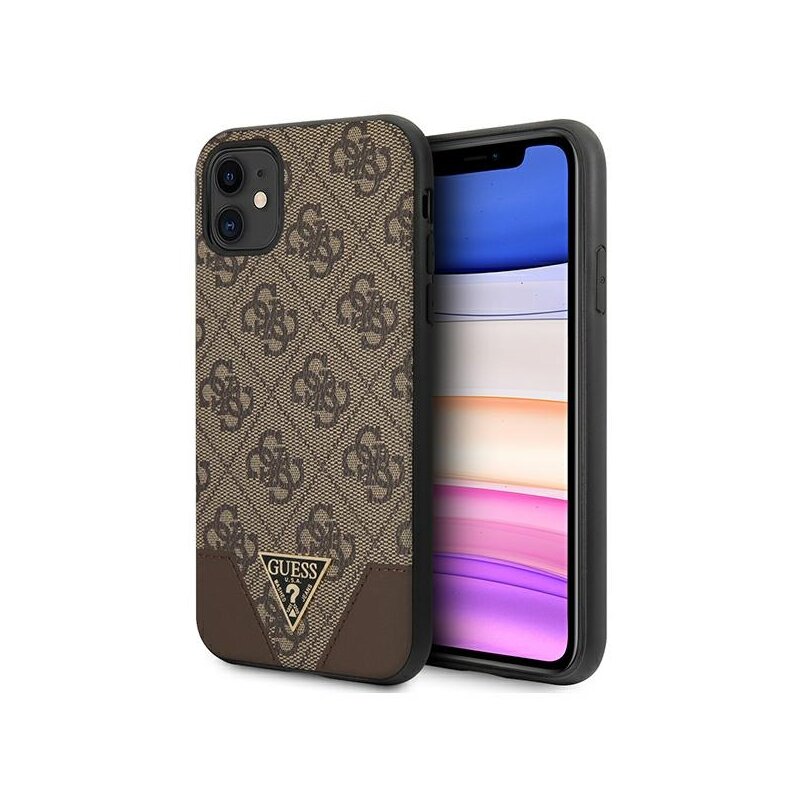 Etui GUESS 4G Triangle do Apple iPhone 11/Xr Brązowy