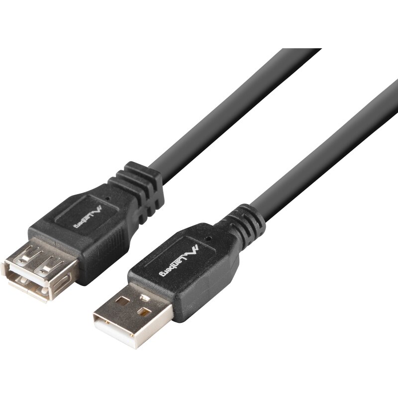 Przedłużacz USB-A - USB-A LANBERG CA-USBE-15CU-0018-BK 1.8 m