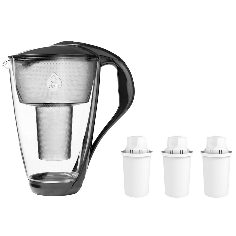 Dzbanek filtrujący DAFI Crystal LED Czarny + 3 wkłady Classic