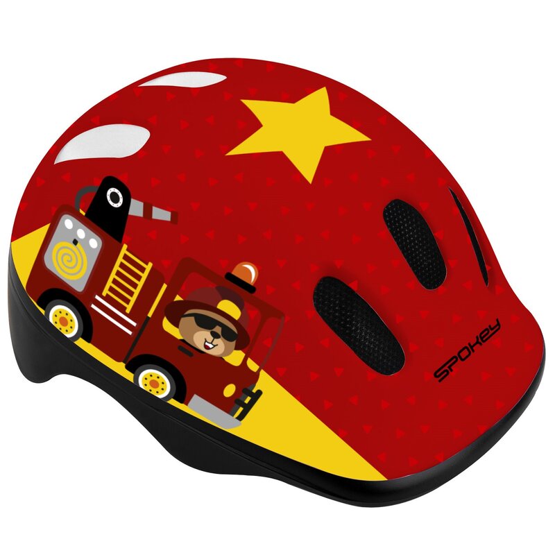 Kask SPOKEY Fun Czerwono-żółty dla Dzieci (rozmiar M)