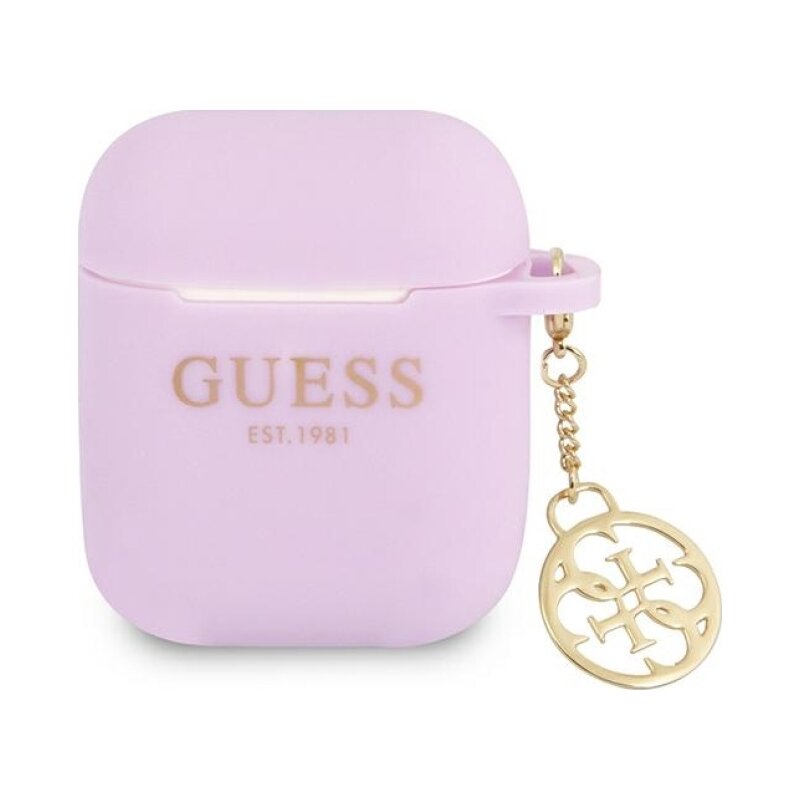 Guess Silicone Charm 4G Collection do AirPods Fioletowy