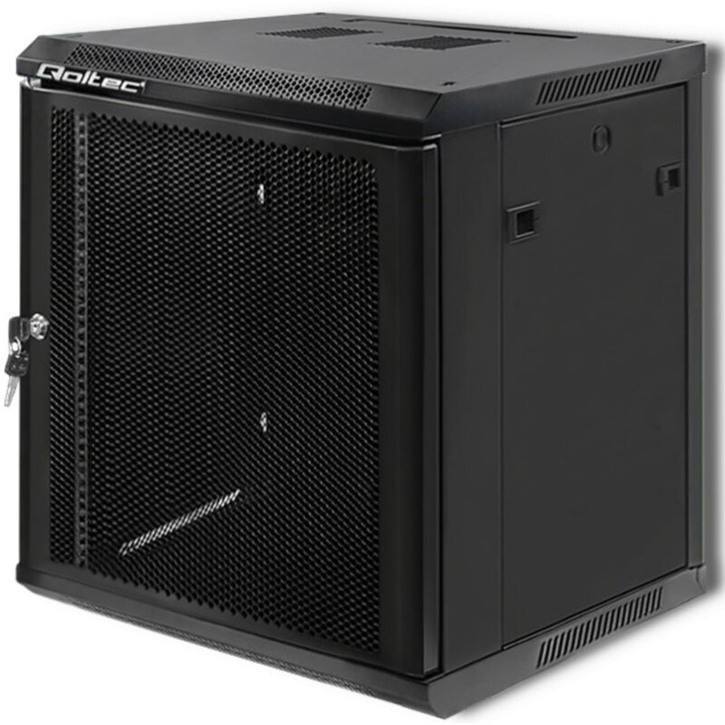 Szafa RACK QOLTEC 19" 12U 54490 600 x 600 mm, Wisząca Czarny