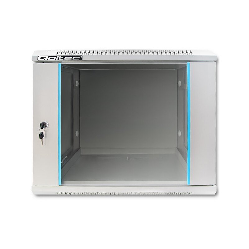 Szafa RACK QOLTEC 19" 9U 54486 600 x 600 mm, Wisząca Szary