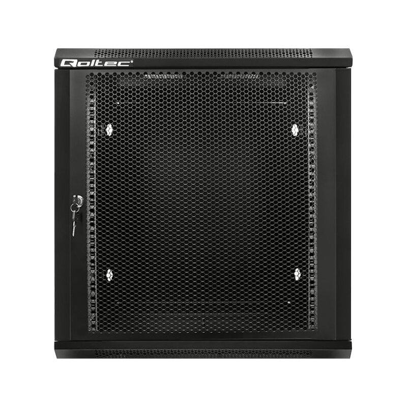 Szafa RACK QOLTEC 19" 12U 54488 600 x 450 mm, Wisząca Czarny