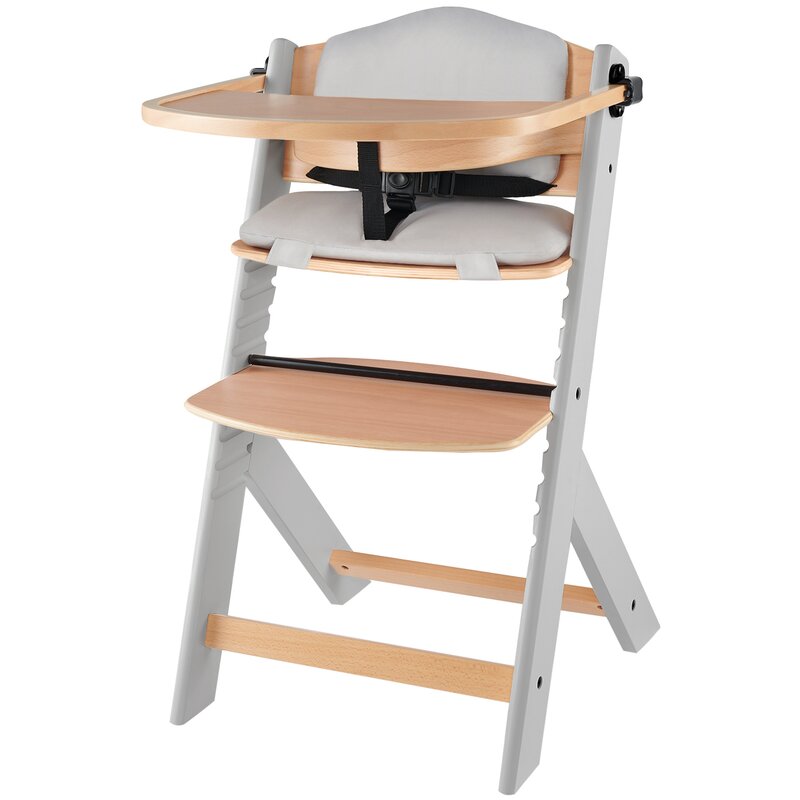 Krzesełko do karmienia KINDERKRAFT Enock + poduszka Szaro-brązowy