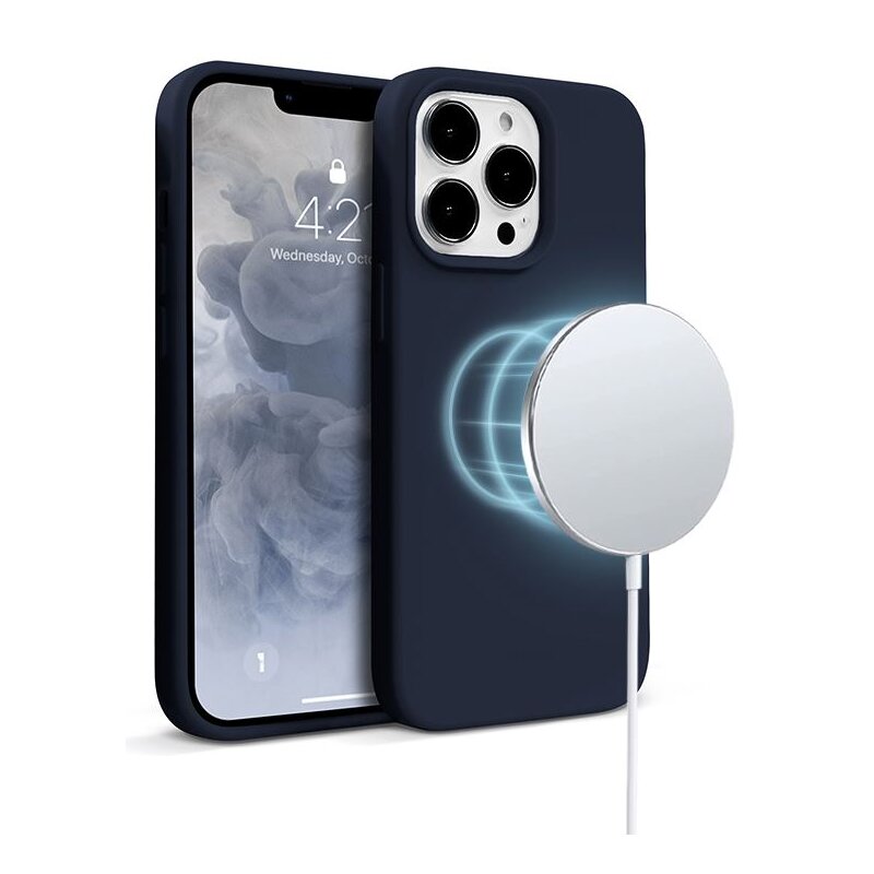 Etui CRONG Color Cover Magnetic MagSafe do Apple iPhone 13 Pro Max Granatowy