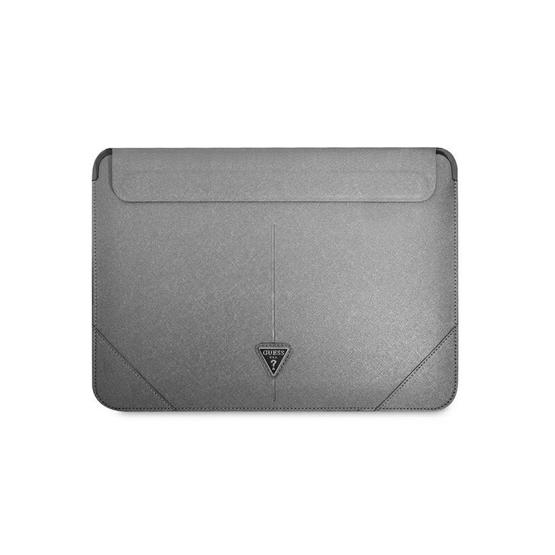 Etui GUESS Saffiano Triangle Logo Srebrny