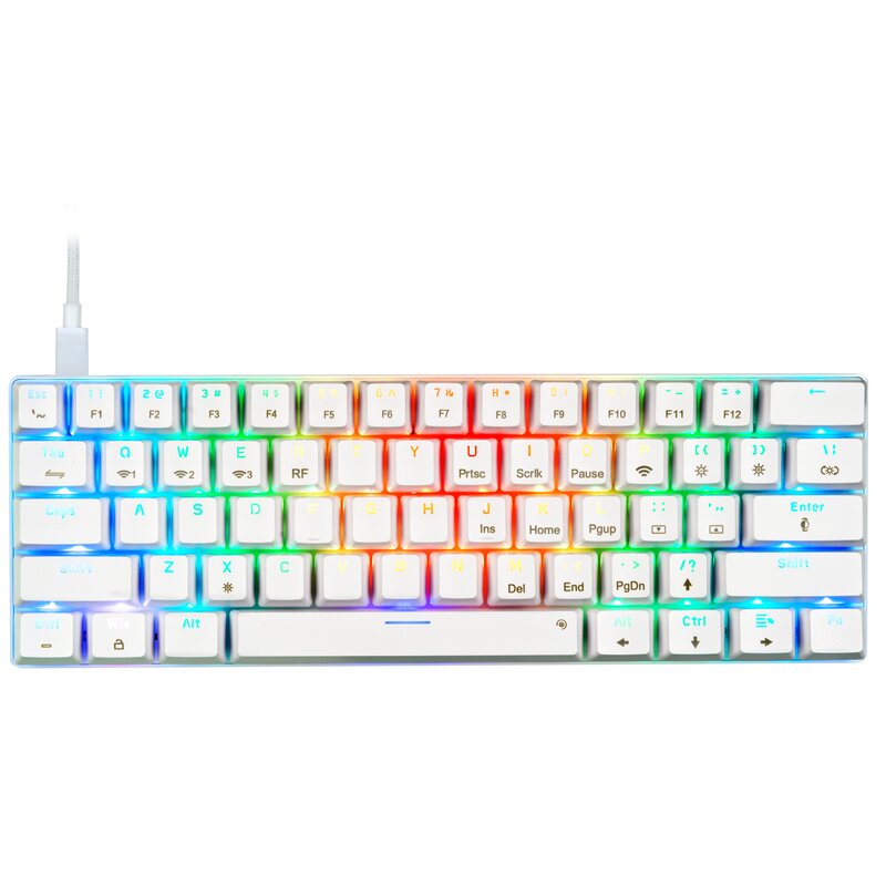 Klawiatura MAD DOG GK850W Gateron Red Wireless  Biały