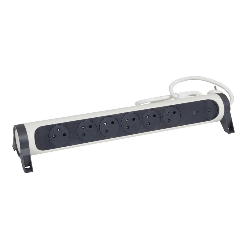 Legrand Przedłużacz ochronny 6x2PZ 1,5m biało-czarny