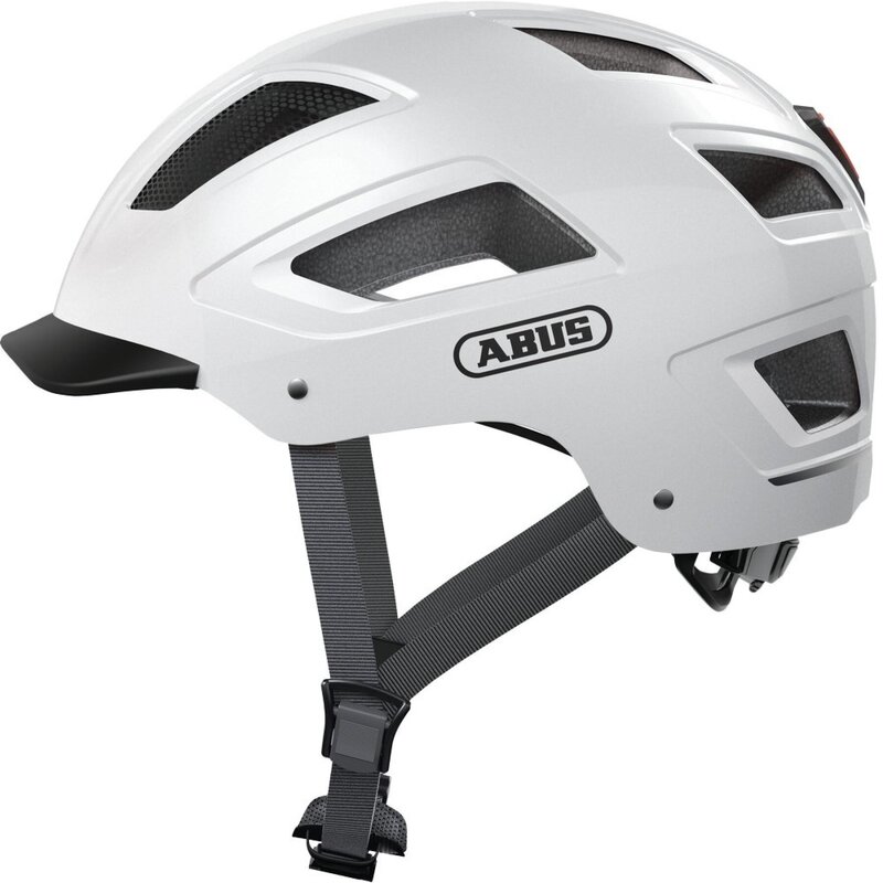 Kask rowerowy ABUS Hyban 2.0 Polar Biały Miejski z lampką (rozmiar L)