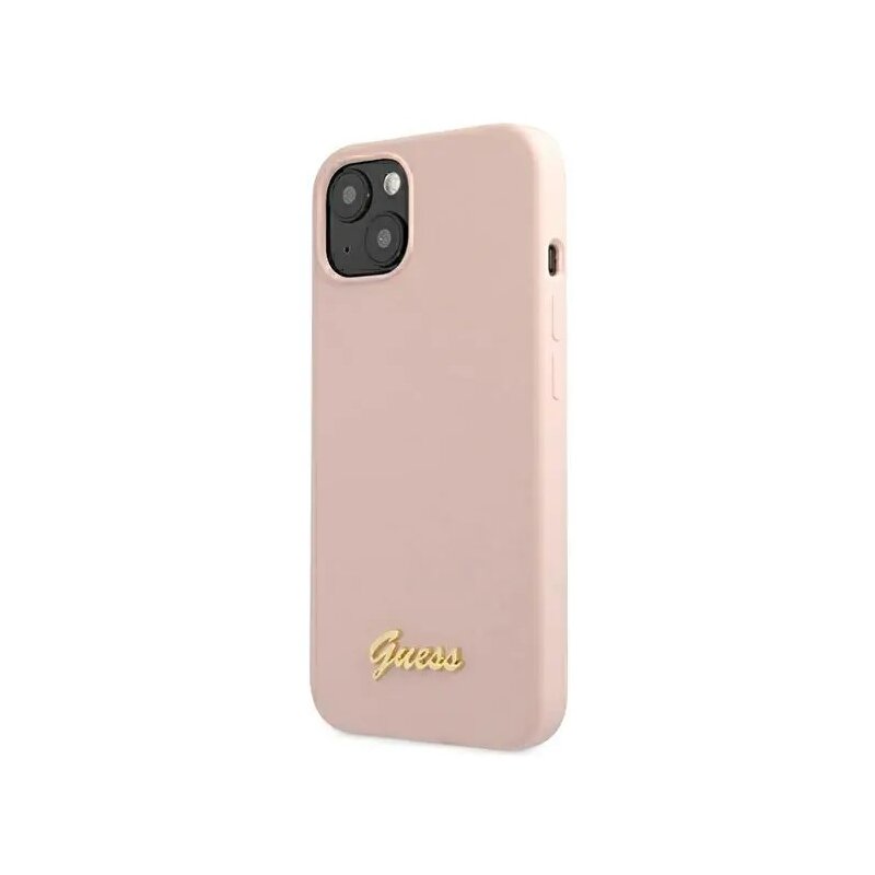 Etui GUESS Silicone Script z MagSafe do Apple iPhone 13 Różowy