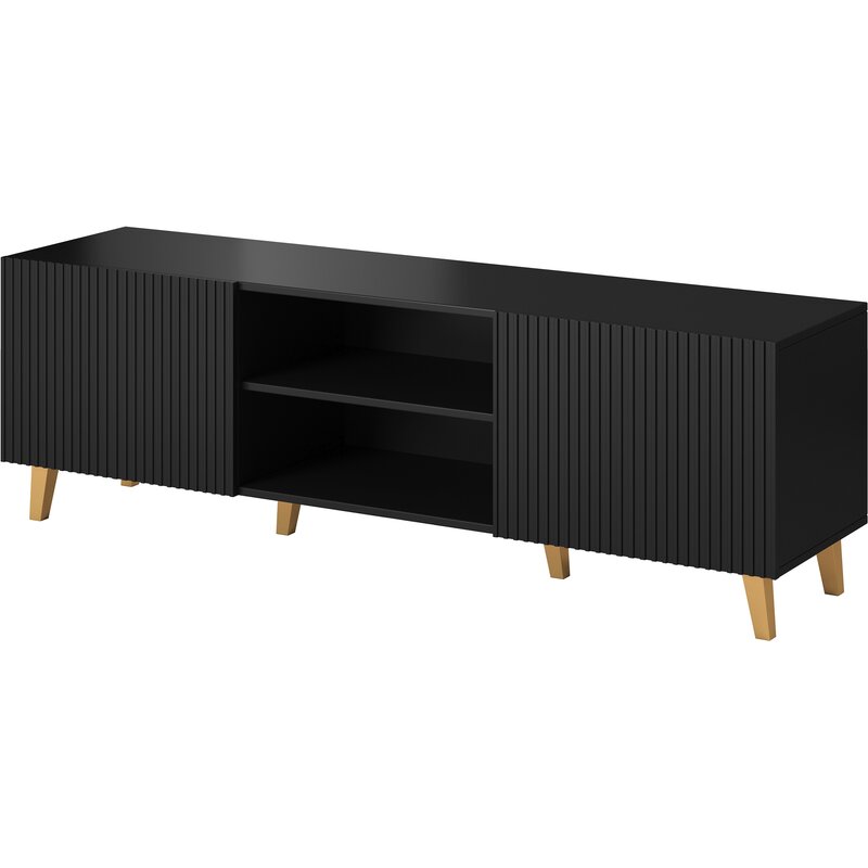 Szafka RTV PAFOS 150x40x52 czarny mat