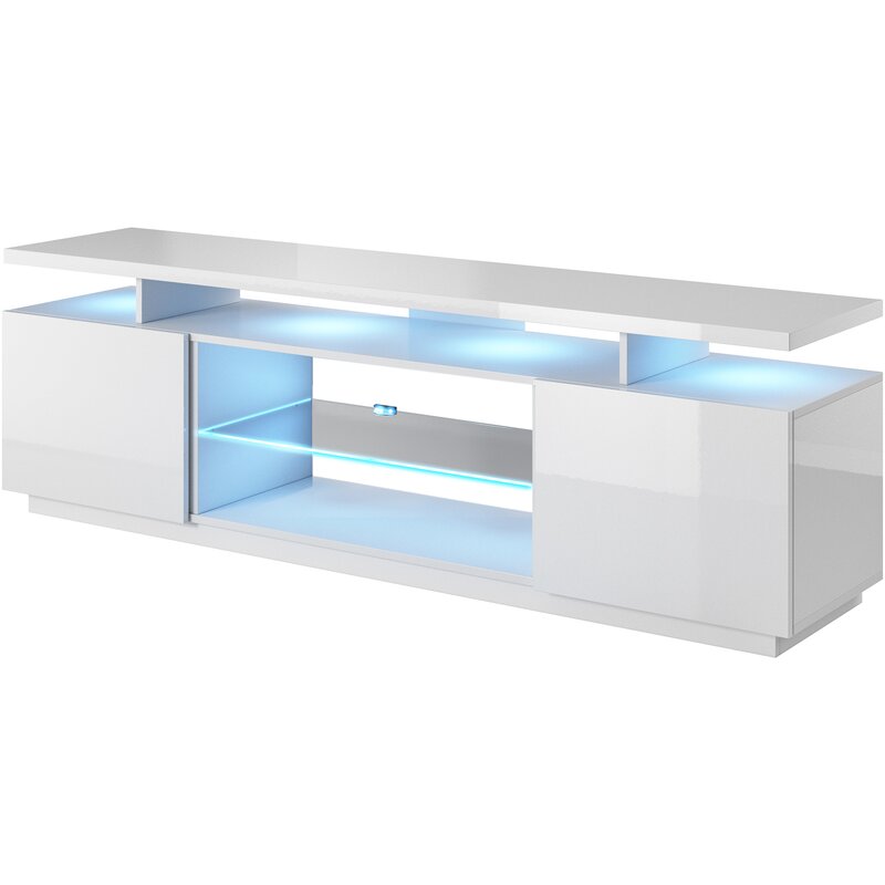 Szafka RTV EVA 180x40x52 biały/biały połysk
