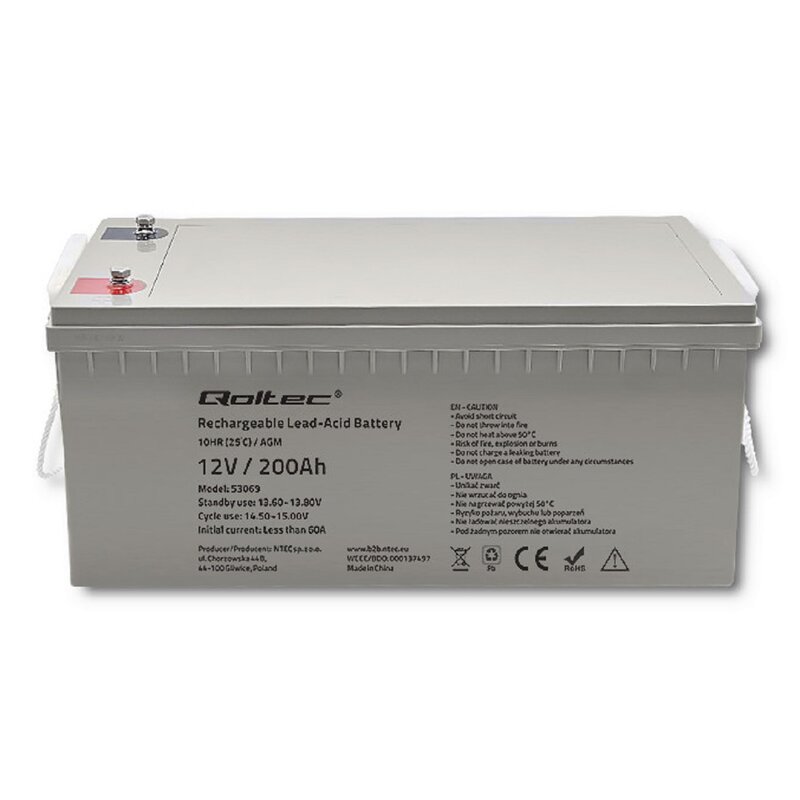 Akumulator QOLTEC 53069 200Ah 12V