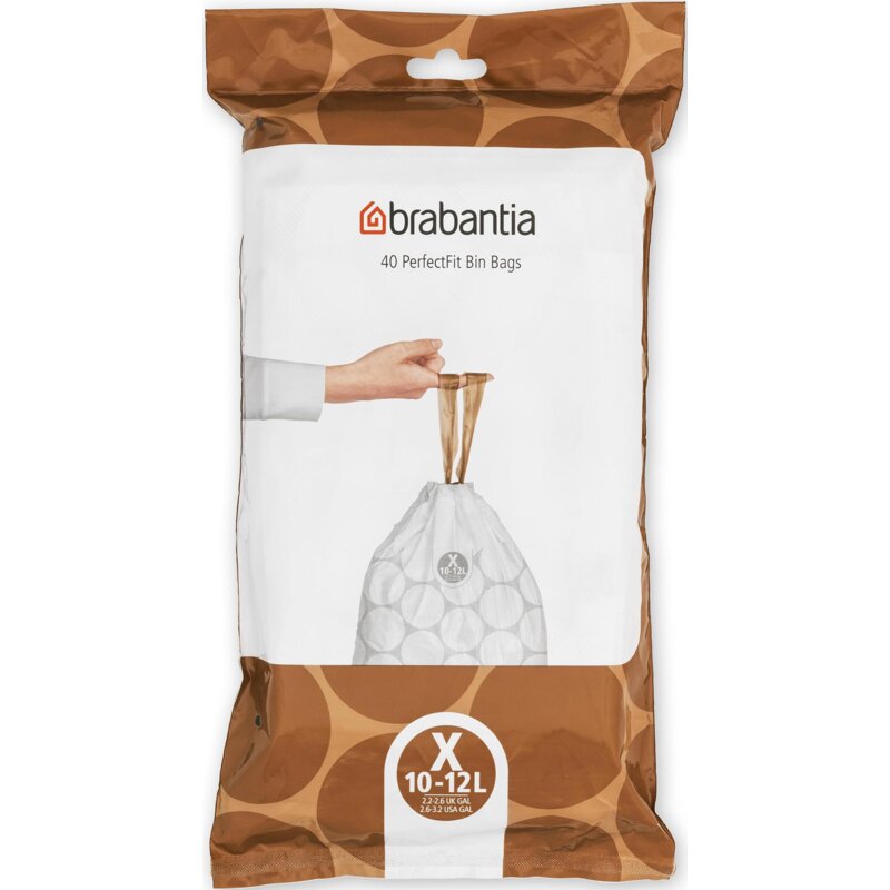 Worki na śmieci BRABANTIA 10-12L (40 sztuk) Biały