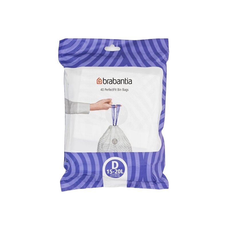 Worki na śmieci BRABANTIA PerfectFit 138164 15-20L (40 sztuk) Biały